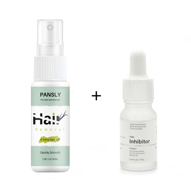 Pansly Hair Growth Inhibitor facial  Removal cream Spray Beard Bikini Intimate Face Legs Body Armpit Painless  Dropshipping